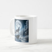 Huilende Wolf In De Winter Koffiemok (Voorkant links)