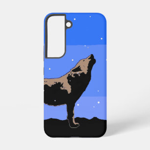 Huilende Wolf in de Winter - Originele Wilde Diere Samsung Galaxy Hoesje