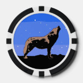 Huilende Wolf in de Winter - Originele Wilde Natuu Poker Chips (Voorkant)