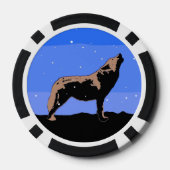 Huilende Wolf in de Winter - Originele Wilde Natuu Poker Chips (Achterkant)