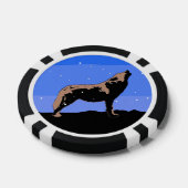 Huilende Wolf in de Winter - Originele Wilde Natuu Poker Chips (Enkel)
