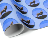 Huilende Wolf in de winter - Originele Wildlife Ar Cadeaupapier (Rol Hoek)