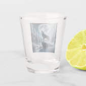Huilende Wolf In De Winter Shot Glas (Achterkant)