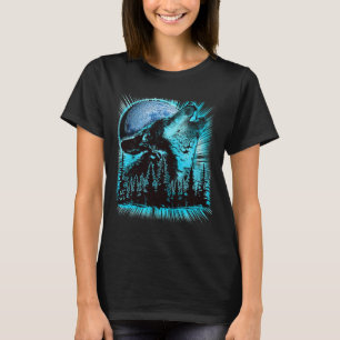 Huilende Wolf Maan Dennenbos Cool T-shirt