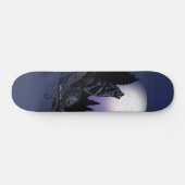 Huilende Wolf Maanverlichte Berg Kunst Persoonlijk Skateboard (Horizontaal)