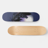 Huilende Wolf Maanverlichte Berg Kunst Persoonlijk Skateboard (Horizontaal)