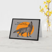 Huilende wolf op Ground Hog Day Kaart (Gele Bloem)