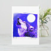 Huilende Wolf op Maan uitnodiging (Staand voorkant)