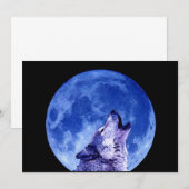 Huilende Wolf op Maan uitnodiging (Voorkant / Achterkant)