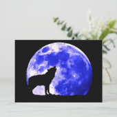 Huilende Wolf op Maan uitnodiging (Staand voorkant)