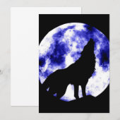 Huilende Wolf op Maan uitnodiging (Voorkant / Achterkant)