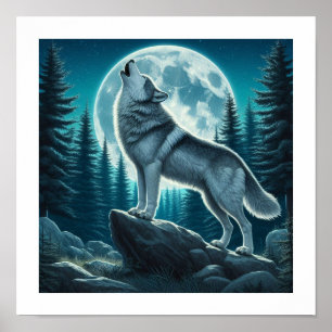 Huilende Wolf Poster