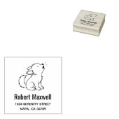 Huilende Wolf Puppie Adres Rubberstempel (Gestempeld)