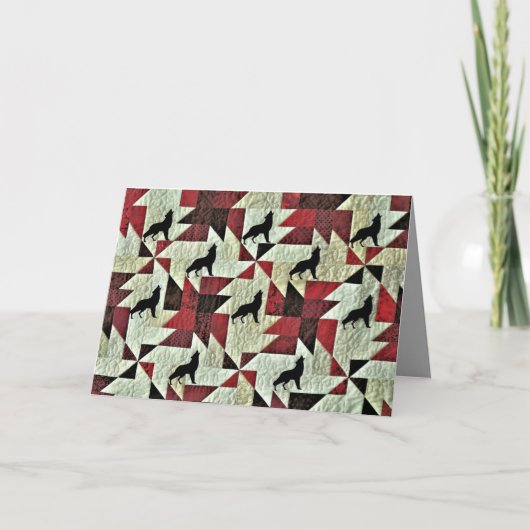 Huilende Wolf Quilt Kaart (Voorkant)