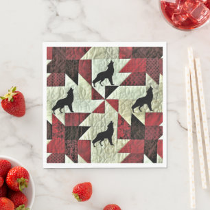 Huilende Wolf Quilt Servet