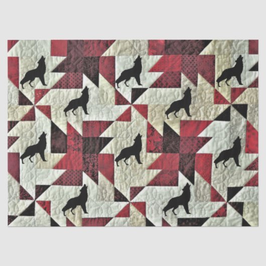 Huilende Wolf Quilt Tissuepapier (Voorkant)