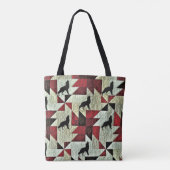 Huilende Wolf Quilt Tote Bag (Achterkant)