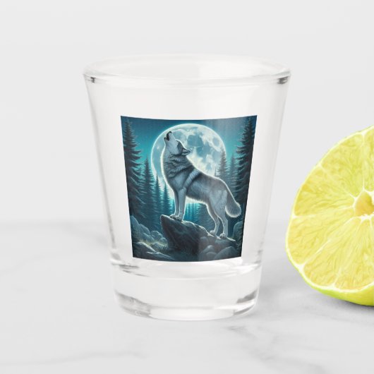 Huilende Wolf Shot Glas (Voorkant)