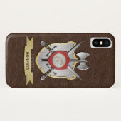 Huilende Wolf Sigil Strijd Crest Bruin Case-Mate iPhone Case (Achterkant (horizontaal))
