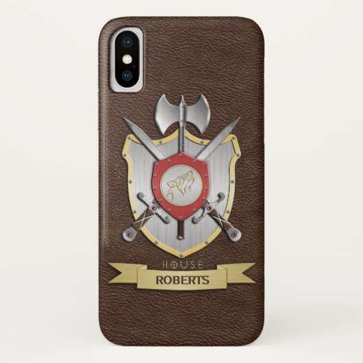 Huilende Wolf Sigil Strijd Crest Bruin Case-Mate iPhone Case (Achterkant)