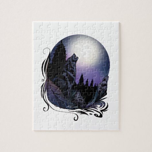 Huilende Wolf (Signature Design) Legpuzzel (Verticaal)