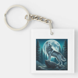 Huilende Wolf Sleutelhanger