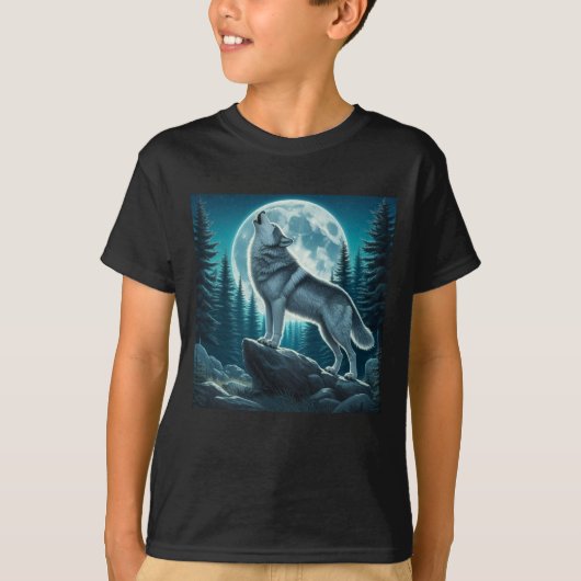 Huilende Wolf T-shirt (Voorkant)