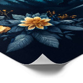 huilende wolf | Volle Maan AI Art Poster (Hoek)