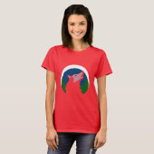 Huilende Wolf Volle Maan Design T-shirt (Voorkant volledig)