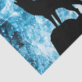 Huilende Wolf Winter sneeuwige blauwe rook Abstrac Tissuepapier (Detail)