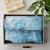 Huilende Wolf Winter sneeuwige blauwe rook Abstrac Tissuepapier (Geschenk)