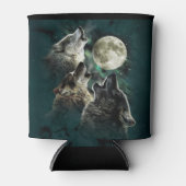 Huilende Wolven Volle Maan Sterrenhemel Koelbox Blikjeskoeler (Voorkant)