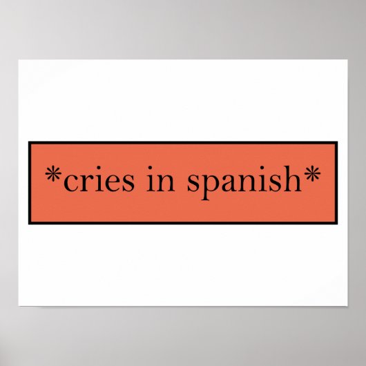 Huilt in het Spaans - Grappige sarcastische meme Poster (Voorkant)