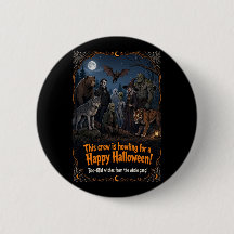 Huilt naar een gelukkig Halloween monster bemannin