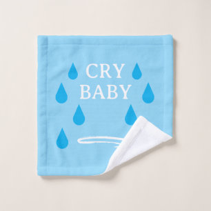 Huilu baby blauwe washandje met traandruppels