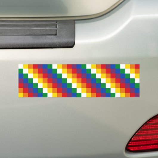 Huipala/Wipala Flag. Andean Qulla Suyu. Bolivia Bumpersticker (Op auto)