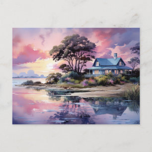 Huis aan de kust Kustkunstansichtkaart Briefkaart