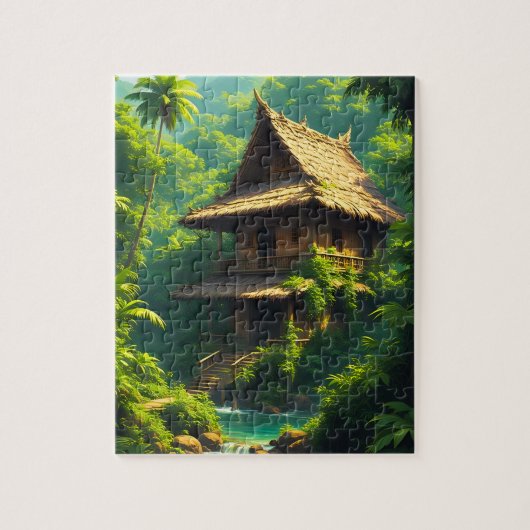 Huis aan de Rivier - A Riverside Home Legpuzzel (Verticaal)