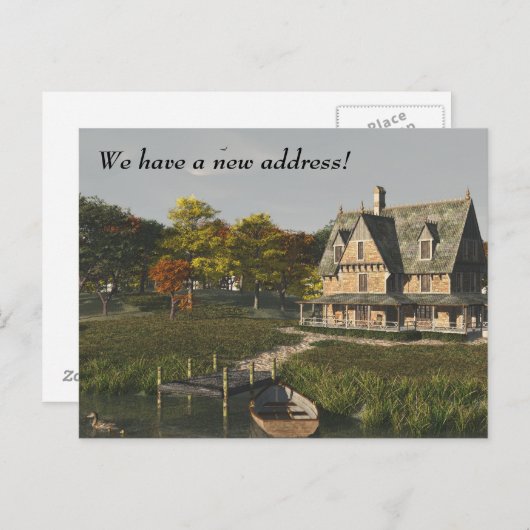 Huis aan het meer - New Address Briefkaart (Voorkant / Achterkant)