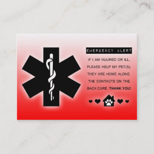 huis alleen huisdier visitekaartje