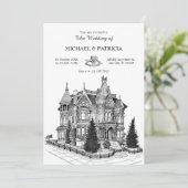 Huis Architectuur bruiloft Kaart (Staand voorkant)