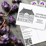 Huis Art Minimale QR Code Vastgoed Marketing Briefkaart<br><div class="desc">Perfecte briefkaart om naar potentiële klanten te verzenden. Wijzig de tekst,  het lettertype en de kleuren van deze aanpasbare kaart. Hand getekende kunst door mij voor jou. Kijk in mijn winkel voor overeenkomende visitekaartjes en meer onroerend goed design. Of laat het me weten als je iets op maat wilt!</div>