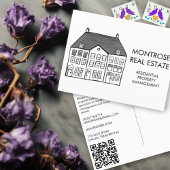 Huis Art Minimale QR Code Vastgoed Marketing Briefkaart