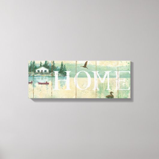 Huis bij het meer canvas afdruk (Voorkant)