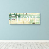 Huis bij het meer canvas afdruk (Insitu (Houten vloer))