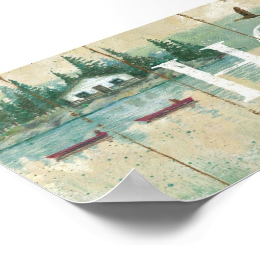 Huis bij het meer poster (Hoek)