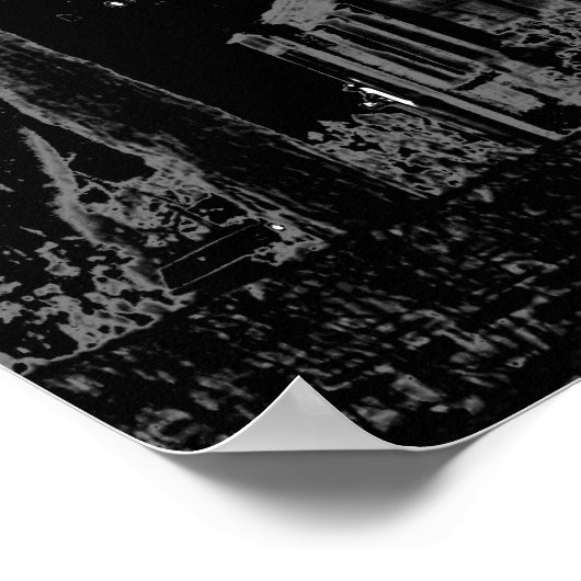 Huis bij nacht poster (Hoek)