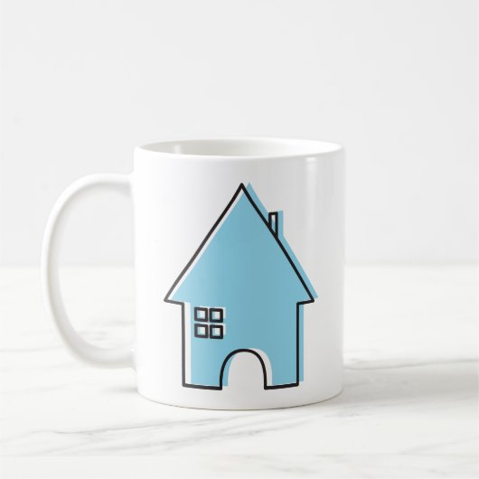 Huis (blauw) koffiemok (Links)