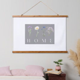 HUIS Bloemrijke Muurkunst – Botanische Typografie Hangend Wandkleed