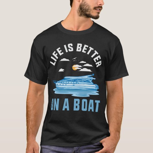Huis Boot Lake Boating T-shirt (Voorkant)